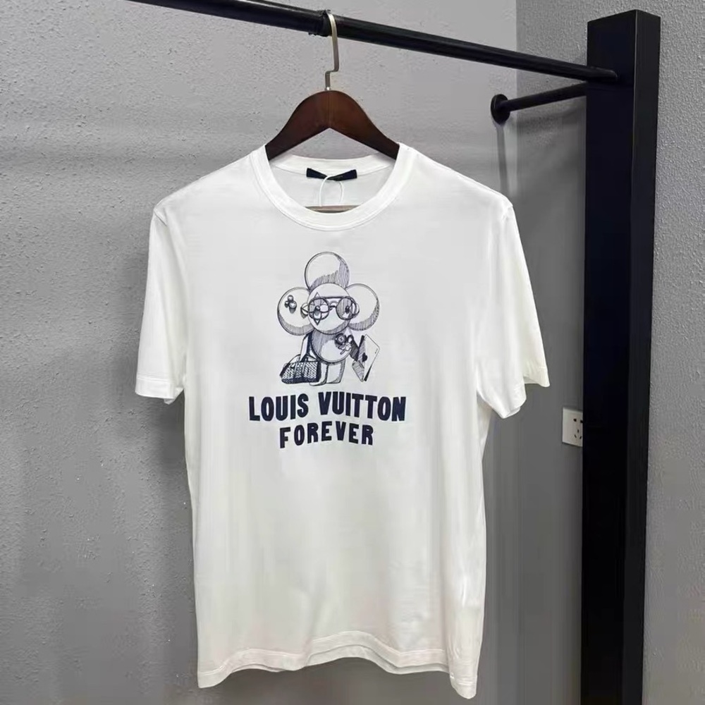 🚩steal authentic Louis Vuitton White Graphic Tee